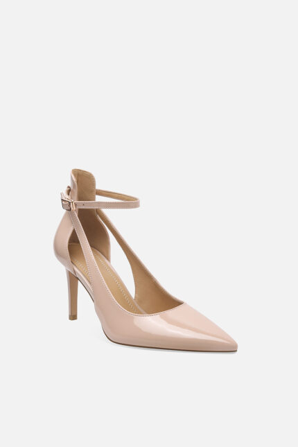 Lacquer leather high-heeled sandals